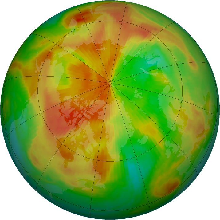 Arctic ozone map for 07 April 2000